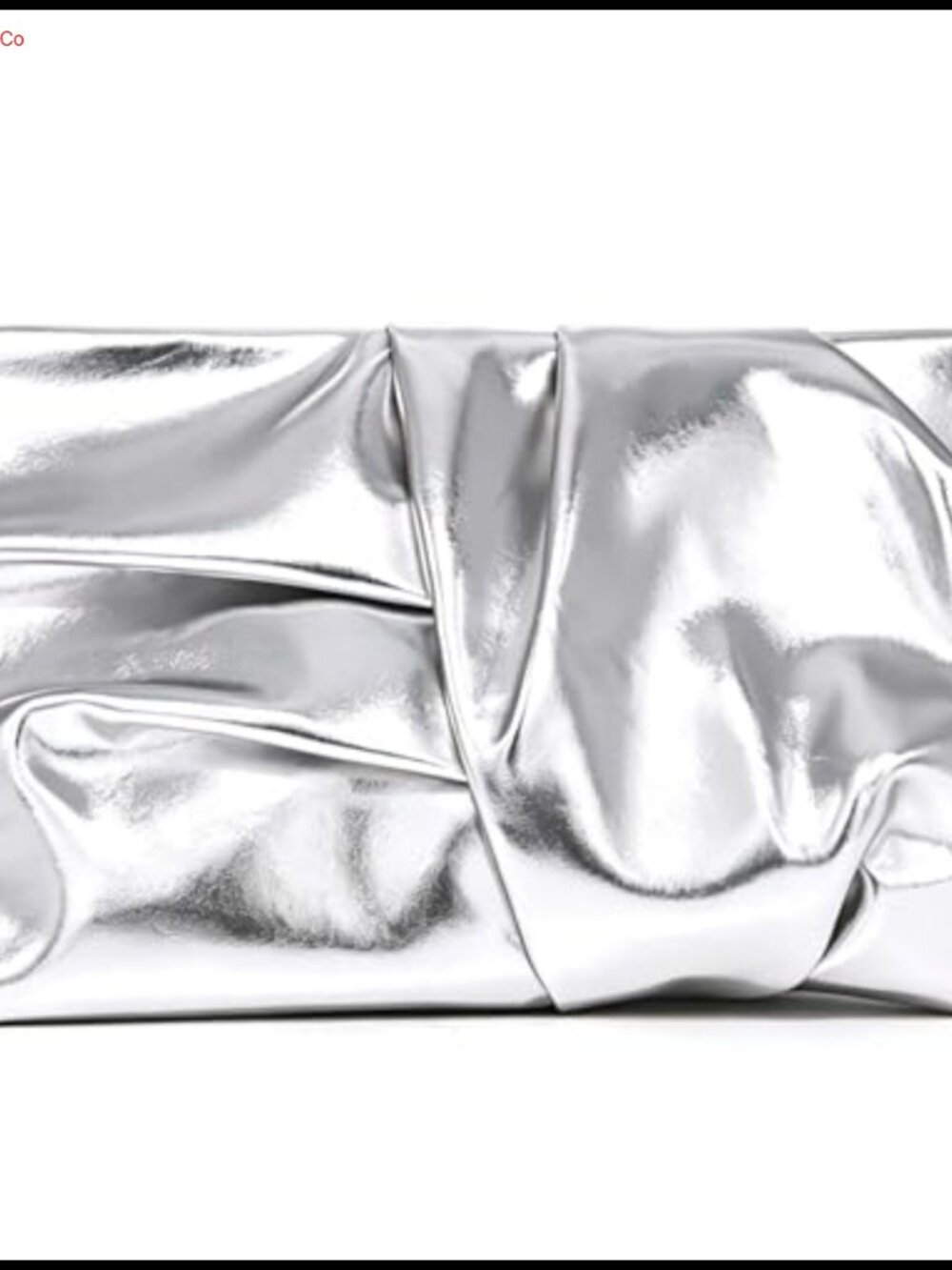 Pleated Clutch Bag PU Leather 3-in-1 Chain Strap Evening Purse
